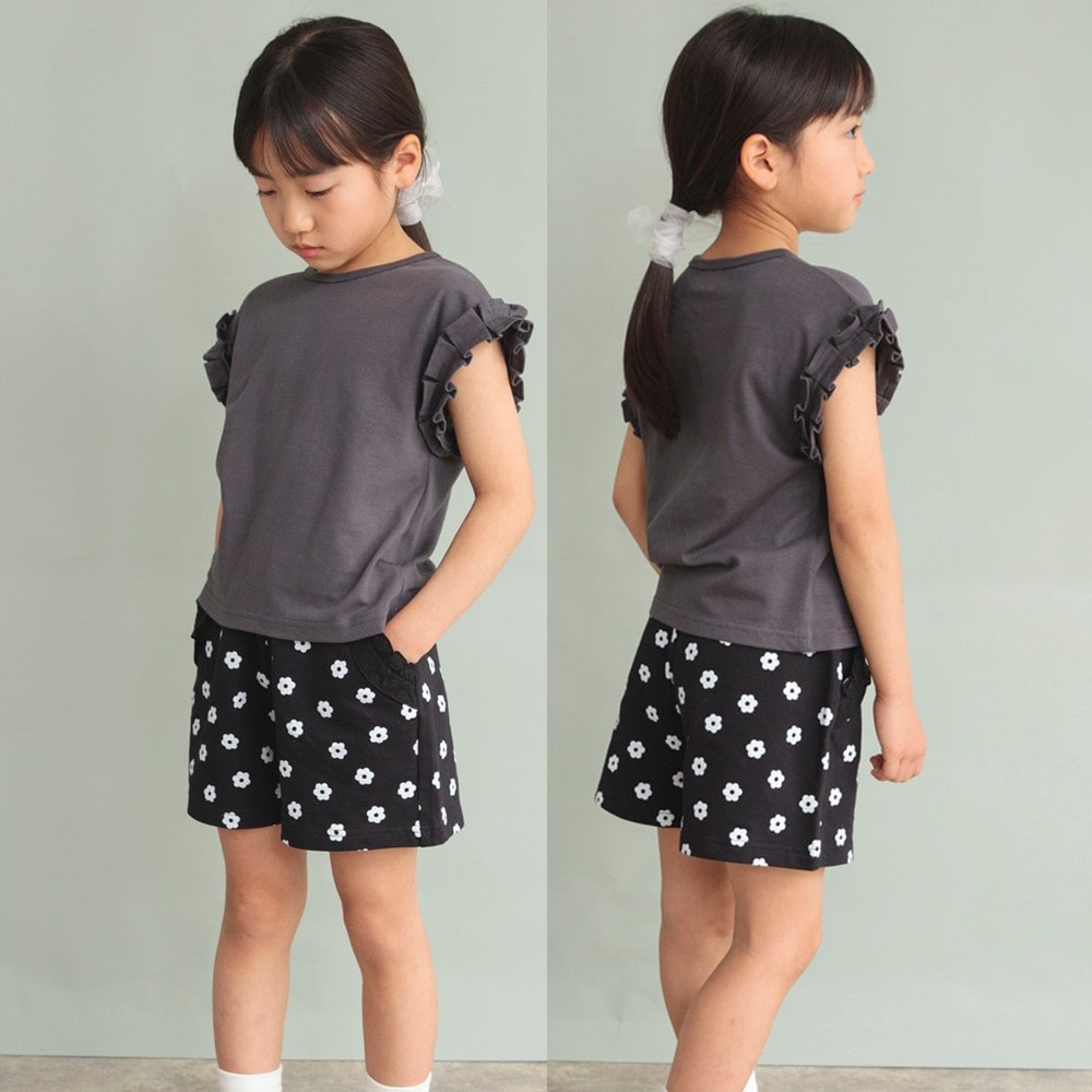 96:花柄-ブラック