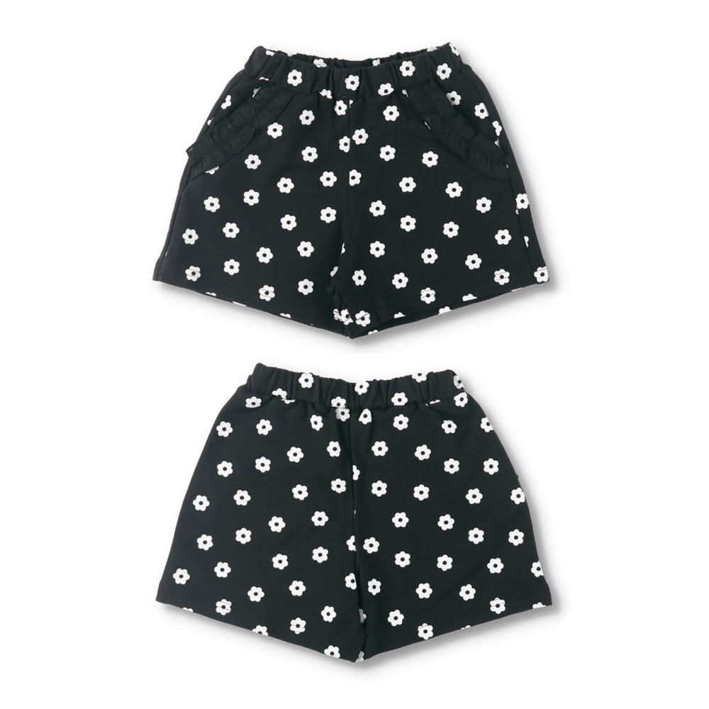 96:花柄-ブラック