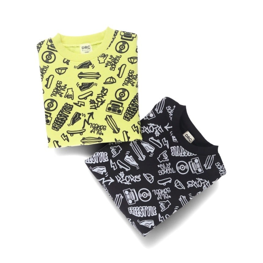 65_ライム_手書き総柄