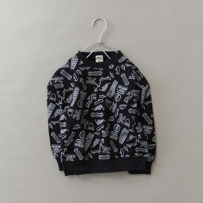 95_黒_手書き総柄