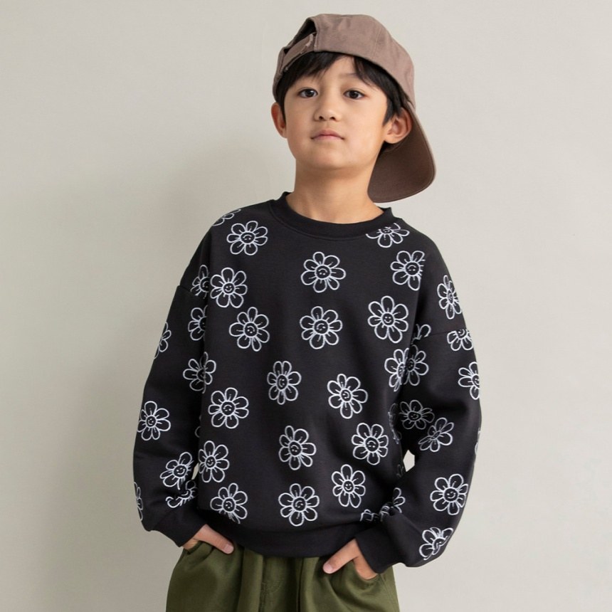 93_黒_スマイル総柄