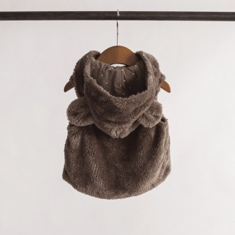 【ベビー】フード取り外し可能くま耳ボアベスト