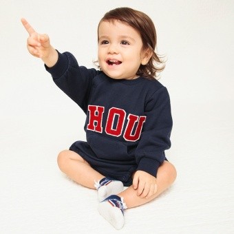 【ベビー】サガラ刺繍ロゴ長袖カバーオール