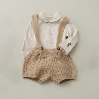 ニットサロペット＋ボディースーツセット