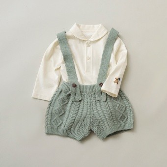 ニットサロペット＋ボディースーツセット