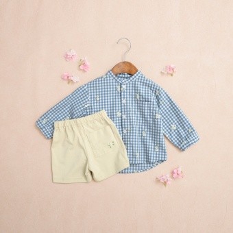 【おそろい】さくら刺繍長袖トップス＆ボトムスセット