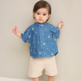 【ベビー/おそろい】ミモザ刺繍トップス＆ボトムスセット