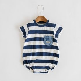 デニムポケット付半袖カバーオール