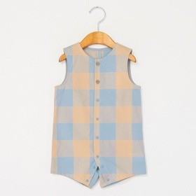 【おそろい】ブロックチェックカバーオール