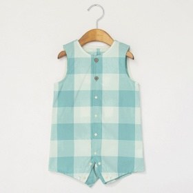 【おそろい】ブロックチェックカバーオール