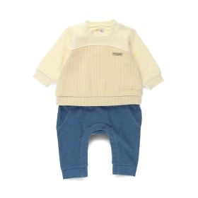 【おそろい】異素材切り替えカバーオール