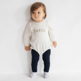 ロゴアップリケ裏毛カバーオール