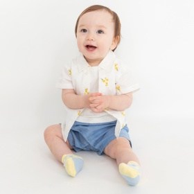 【WEB先行】【おそろい】花刺しゅうカバーオール