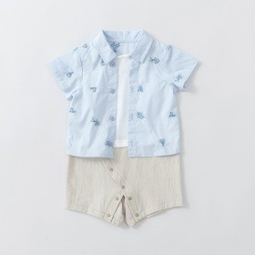 【WEB先行】【おそろい】花刺しゅうカバーオール