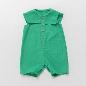 ひつじ刺繍セーラーカラーカバーオール