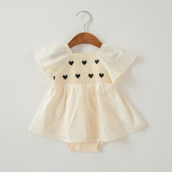 【ベビー/おそろい】かぎ針風刺しゅうカバーオール