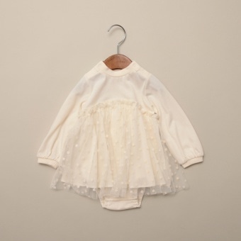 ハート総柄チュールカバーオール