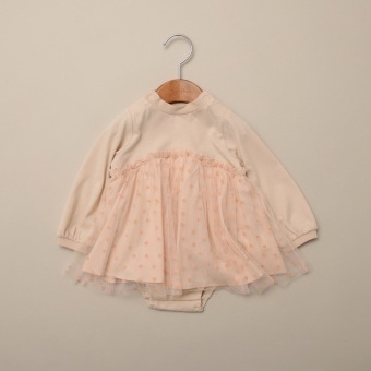 ハート総柄チュールカバーオール