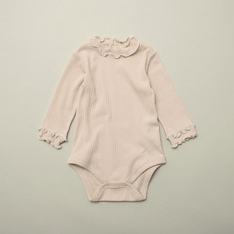 テレコ長袖ボディースーツ