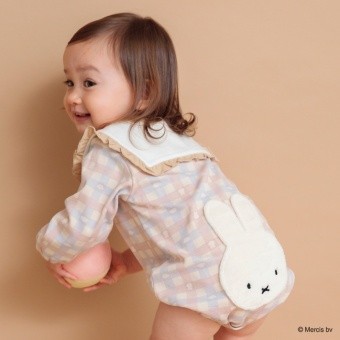 【ベビー/miffy/ミッフィー】おしりモチーフ長袖カバーオール