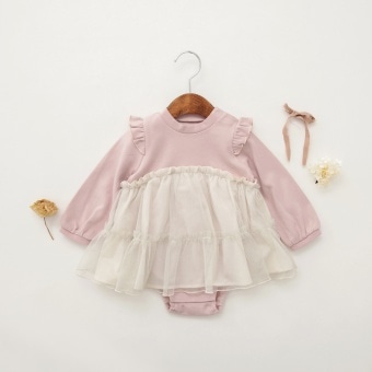 チュール付きカバーオール