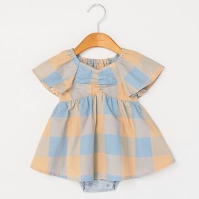 【おそろい】ブロックチェックカバーオール