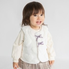 ハート総柄ボアベスト