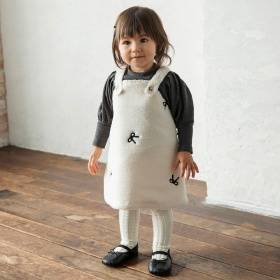 リボン総柄刺しゅうボアジャンパースカート