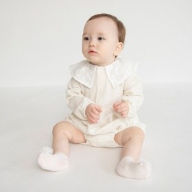 【お花シリーズ】襟付きカバーオール