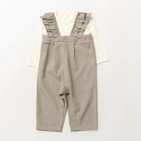 【おそろい】フリルサロペット風カバーオール