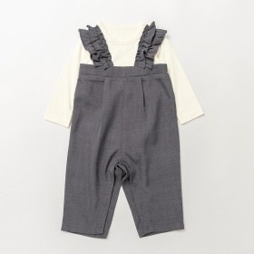 【おそろい】フリルサロペット風カバーオール