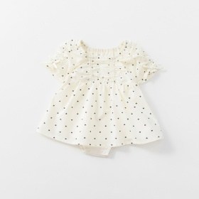 【おそろい】シャーリングリボンカバーオール