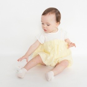 お花付きバルーンカバーオール