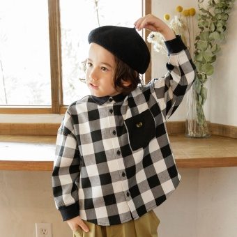 【おそろい】チェック柄長袖シャツ