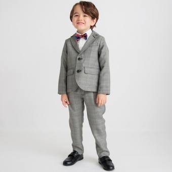 【WEB限定】【フォーマル3点セット】(グレーロングパンツ)グレージャケット+ロングパンツ+ストレッチブロード白シャツ_