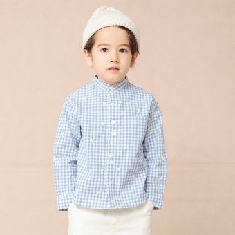 【おそろい】さくら刺繍長袖シャツ