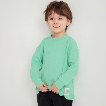【ブランシェスmini】やわらかワッフル長袖Tシャツ