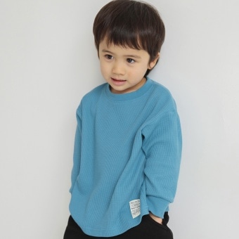【ブランシェスmini】やわらかワッフル長袖Tシャツ