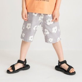 【爽パン / 綿100％】パナマ織り総柄ハーフパンツ