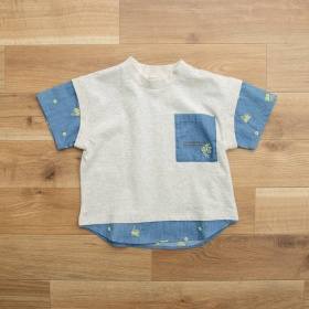 【おそろい】ミモザ刺繍半袖Tシャツ