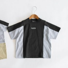 異素材切り替え半袖Tシャツ