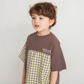 【おそろい】異素材切り替え半袖Tシャツ