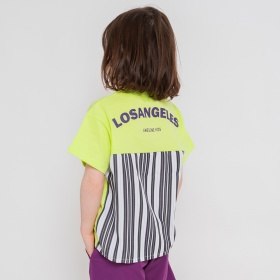 異素材切り替え半袖Tシャツ