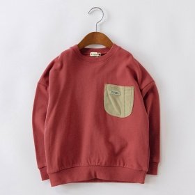 【デニム/異素材ポケット付】裏毛トレーナー