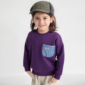 【あったか/デニムポケット付】裏起毛トレーナー