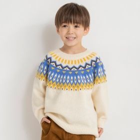 【マシンウォッシャブル】幾何学柄ニット