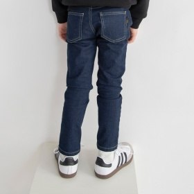 【あったか/フィットストレート】プレミアムストレッチ裏起毛デニムロングパンツ