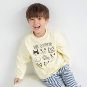 【ブランシェスmini】まえうしろどっちも着られる長袖Tシャツ