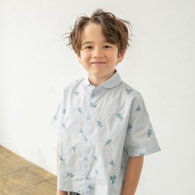 【WEB先行】【おそろい】花刺しゅう半袖シャツ