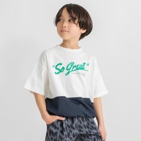 バイカラー切り替え半袖Tシャツ